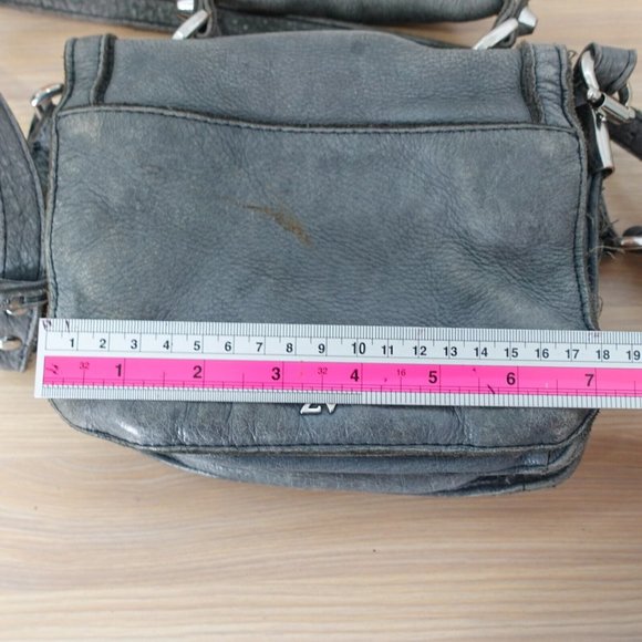 ZADIG VOLTAIRE Bag Leather Crossbody Blue Sling Studded Purse Small 2 Way 90s - Picture 7 of 16